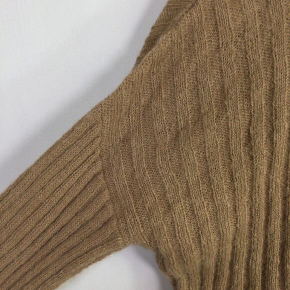 Free People Soft Fawn Alpaca Chunky Knit Mock Neck Sweater Brown Size XS - Picture 10 of 15